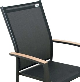 Doppler EXPERT WOOD antracit, stohovateľné kreslo