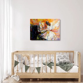 Sklenený obraz - Žena hrajúca na piáno (70x50 cm)