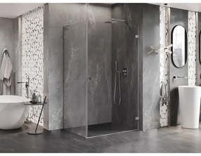 Mexen Lunar-B L pravý výklopný sprchový kút 85 x 70 cm, číre sklo, brúsená oceľ, 832L-085-070-97-00-P