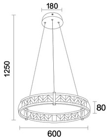 LED Stmievateľný luster na lanku ENRIQUE LED/40W/230V 3000-6000K +diaľkové ovládanie