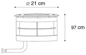Moderný zemný reflektor oceľ vrátane LED 20W - Bridge