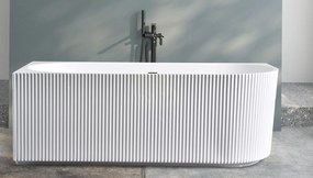 Erga Marina, rohová voľne stojaca vaňa 140x70 cm + odtoková zátka, ľavá, biela lesklá, ERG-MARINA-140070L-WH-WH