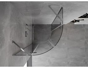Mexen Mist, polkruhový výklopný sprchový kút 90 x 90 cm, číre sklo, chrómový profil, 8A33-090-090-01-00