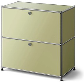 Nízka kovová komoda »CN3« s výklopnými priečinkami, pistáciová