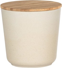 Béžový úložný box s bambusovým vekom Wenko Bondy, 500 ml