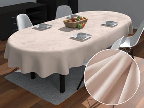 Biante Veľký zamatový oválny obrus Velvet Premium SVP-020 Béžový 260x320 cm