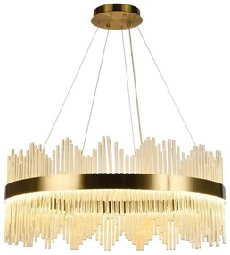 LED Stmievateľný luster na lanku LED/110W/230V 3000-6500K zlatá + diaľkové ovládanie