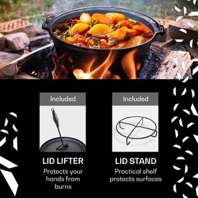Klarstein Guernsey, prémiový liatinový hrniec, 9.0 barbecue hrniec, liatina, žíhaný, veľkosť L/9 l