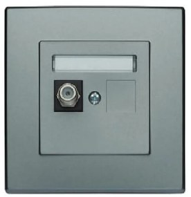 GPA-1L Anténna zásuvka jednoduchá Inox typ F