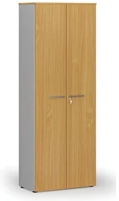 Kancelárska skriňa s dverami PRIMO GRAY, 800 x 420 x 2128 mm, sivá/buk