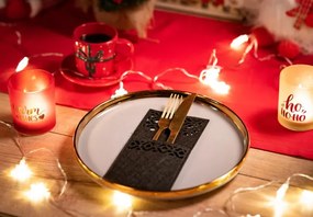 Vianočný obal na príbory KF357-4B čierny