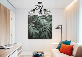 BERGE Sklenená LED závesná lampa 3xE27 - guľové horizontálne pruhy