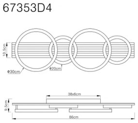 Globo 67353D4 - LED Stropné svietidlo TISHA LED/30W/230V 3000K 30x86 cm