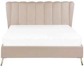 Manželská posteľ 140 cm Mirabell (sivobéžová) (s roštom) (s USB portom). Vlastná spoľahlivá doprava až k Vám domov. 1081443
