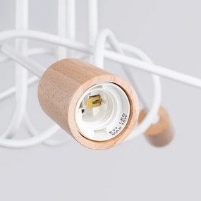 Sollux SL.1475 - Prisadený luster EMBER 5xE27/15W/230V biela/béžová/buk