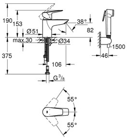 GROHE 23773001 - Umývadlová batéria START EDGE veľkosť S lesklý chróm