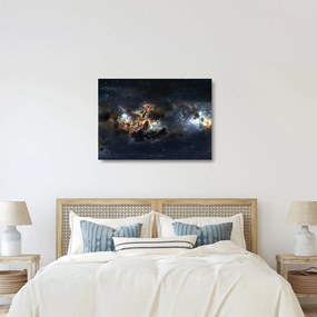 Sklenený obraz - Vesmír s hmlovinou (70x50 cm)