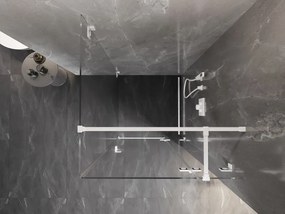 Mexen Lunar T, výklopný sprchový kút pravý 90 x 90 cm, 8mm číre sklo, biely profil, 834T-090-090-20-00-P
