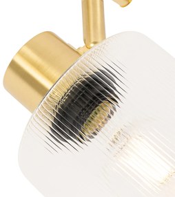 Stropné bodové svietidlo zlaté so sklom 3-svetlo nastaviteľné - Laura