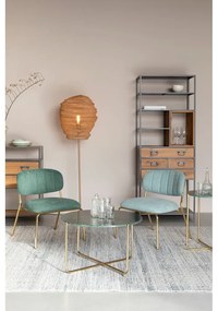 Okrúhly konferenčný stolík s mramorovou doskou v zeleno-zlatej farbe ø 70 cm Timpa – White Label