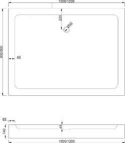 Mexen Rio, obdĺžniková sprchová vanička 100x80x14 cm + chrómový sifón, biela, 45108010
