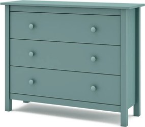 Nízka detská komoda z borovicového dreva v petrolejovej farbe 100x80 cm Max – Marckeric