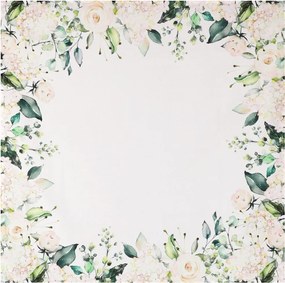 Obrus Biele ruže a hortenzie, 80x80 cm