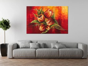 Gario Ručne maľovaný obraz Abstraktné tulipány Rozmery: 120 x 80 cm