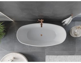 Mexen Olea, voľne stojaca vaňa, vzor, 170 × 80 cm, biela-čierna, medený matný prepad, 52821708075-65