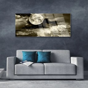 Obraz na akrylátovom skle Noc mesiac príroda 125x50 cm