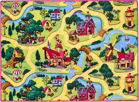 Vopi, Detský kusový koberec Rozprávková dedina, 160x230, viacfarebná, detská izba