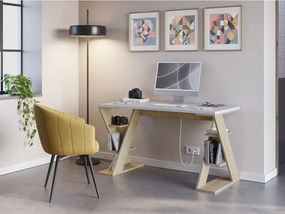 Pracovný stôl s bielou doskou 60x137 cm Butterfly – Marckeric