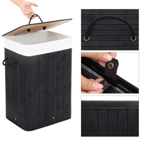 Kôš na bielizeň Donna Black 60x40x30 cm