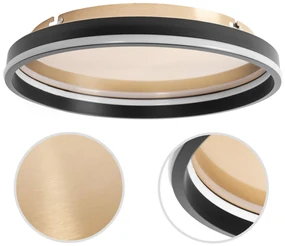 Toolight Toolight, LED stropné svietidlo 40cm, 22W, APP1464, čierna-zlatá, OSW-07981