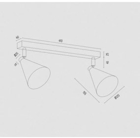 Argon 7147 - Bodové svietidlo LUCINDA 2xE14/7W/230V čierna/zlatá