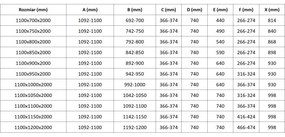 Mexen Lunar, L Duo výklopný sprchový kút 110 x 105 cm, 8mm číre sklo, oceľový profil, 834L-110L-105P-97-00