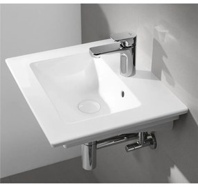 VILLEROY &amp; BOCH Venticello závesné umývadielko s otvorom, s prepadom, 500 x 420 mm, biela alpská, s povrchom CeramicPlus, 412450R1