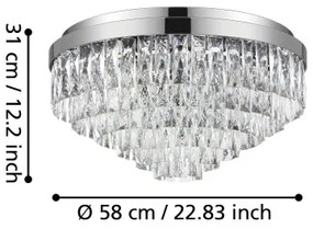 Eglo 39491 - Stropné svietidlo VALPARAISO 11xE14/40W/230V lesklý chróm