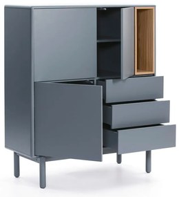 Modrá/sivá vysoká komoda 100x120 cm Corvo – Teulat