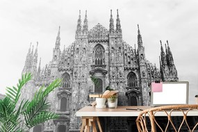 Samolepiaca fototapeta Milánska katedrála v čiernobielom - 450x300