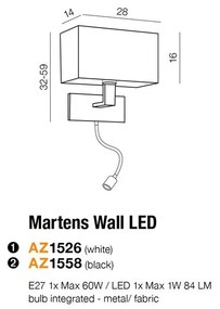 Azzardo nástenné svietidlo MARTENS AZ1558