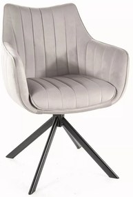 Stolička Azalia Velvet svetlosivá