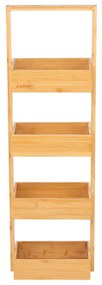 Bambusový regál do kúpelne Vanda 4 hlboké police, hnedý