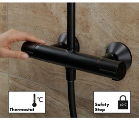 Hansgrohe Vernis Blend - Showerpipe 240 1jet s termostatom, čierna matná 26426670