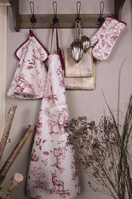 Béžová bavlnená zástera s jeleňmi Pretty Forest - 70*85 cm