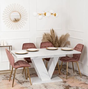 Jedálnský rozkladací stôl ARES biely mramor- vintino.sk