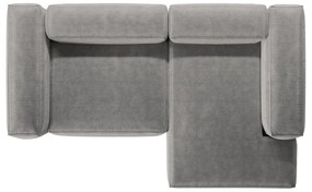 Svetlosivá menčestrová rohová pohovka (pravý roh/s leňoškou) Bergano – Cosmopolitan Design