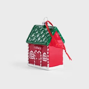 Vianočná ozdoba EVI RED červený domček 710292