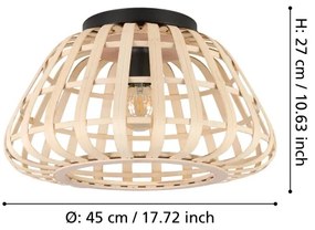 Eglo 390149 - Stropné svietidlo MONTEZUELO 1xE27/40W/230V bambus
