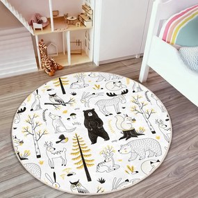 Žlto-biely detský koberec ø 120 cm Comfort – Mila Home